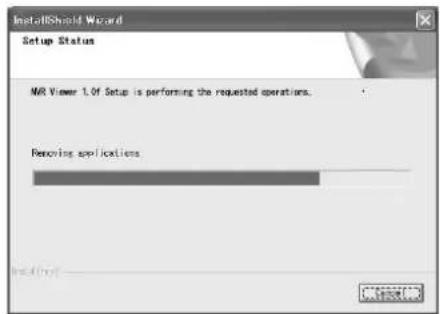 InstallShield Wizard Setup Status MR Viewer 1.0F Setup is performing the requested operations. Removing applications