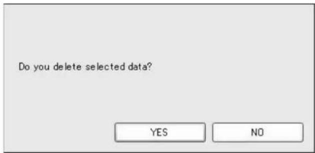 Do you delete selected data? YES NO