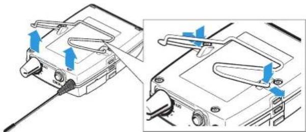 SENNHEISER EK 300 IEM G3-G - Attaching the diversity receiver to clothing - 2