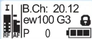 SENNHEISER EW 100 ENG G3-G - Contents of the display Selectable standard display - 2