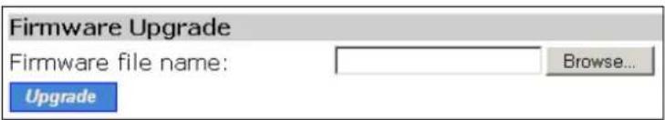 Firmware Upgrade Firmware file name: Upgrade Browse...