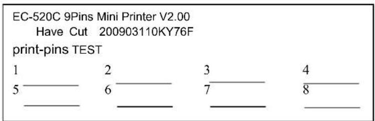 EC-520C 9Pins Mini Printer V2.00 Have Cut 200903110KY76F print-pins TEST 1 2 3 4 5 6 7 8 _________________________________________________________