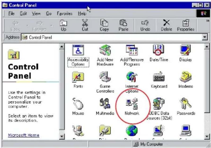 Control Panel File Edit View Go Favorites Help Down Forwards Up Cut Copy Paste Undo Delete Properties Address Control Panel Control Panel Use the settings in Control Panel to personalize your computer. Select an item to view its description. Microsoft Home Accessibility Options Add New Hardware Add/…