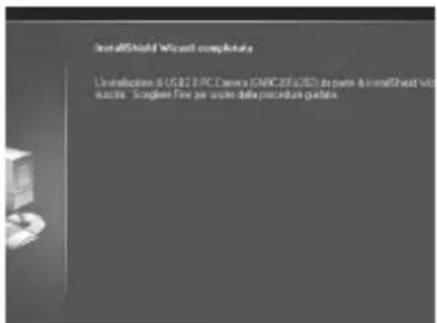 Incl. 0156341: Wizard completare L'installazione di UGA 2.PC Camera (NOC2014/2017) da parte di installazione via e-mail: Scoglier Fine per unitte della procedure開始