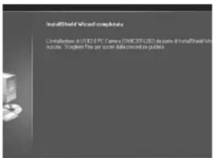 InstallShield® Microsoft completed L'installazione di US$2.6 PC Camera (SINICORI 2020) da parte di InstallShield Mini unità. Scopzione fine per accretta della procedura qualità.