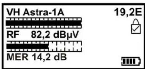 VH Astra-1A RF 82,2 dBµV MER 14,2 dB 19,2E