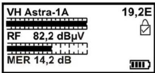 VH Astra-1A RF 82,2 dBµV MER 14,2 dB 19,2E