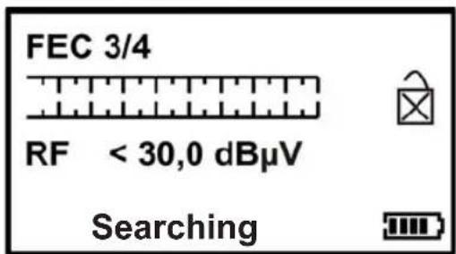 FEC 3/4 RF < 30,0 dBµV Searching