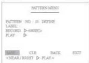 PATTERN MIND PATTERN NO : II DEFINE LABEL: RECORD > PLAT > CLASS: CLR BACK EXIT PLAT>