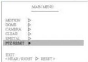 MAIN MENS MOTION DOVER CAMERA CLEAR SPECIAL PTZ RESET EXIT RESET>