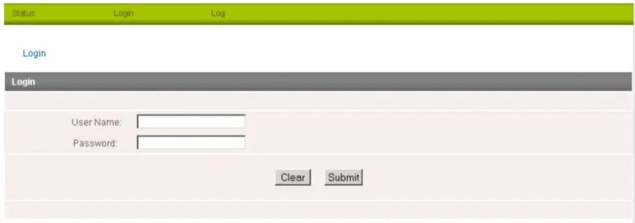 Status Login Log Login Login User Name: Password: Clear Submit