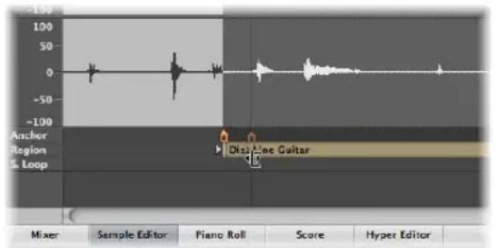 Anchor Region S. Loop Disk Line Guitar Mixer Sample Editor Piano Roll Score Hyper Editor