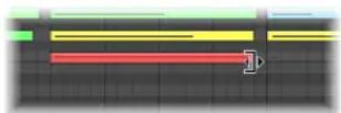 APPLE Logic Express 8 - To alter the end point (and length) of a note: - 1