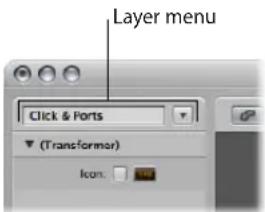 Layer menu Click & Ports (Transformer) Icon.