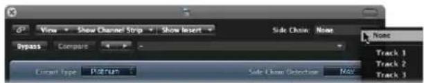 View Show Channel Strip Show Insert Side Chain: None Dpass Compare None Track 1 Track 2 Track 3 Current Type: Post run Side Chain Detection: Max