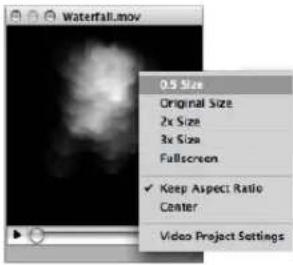 Waterfall.mov 0.5 Size Original Size 2x Size 3x Size Fullscreen ✓ Keep Aspect Ratio Center Video Project Settings