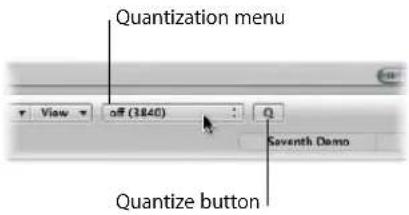 Quantization menu View off (1840) Quantize button Seventh Demo