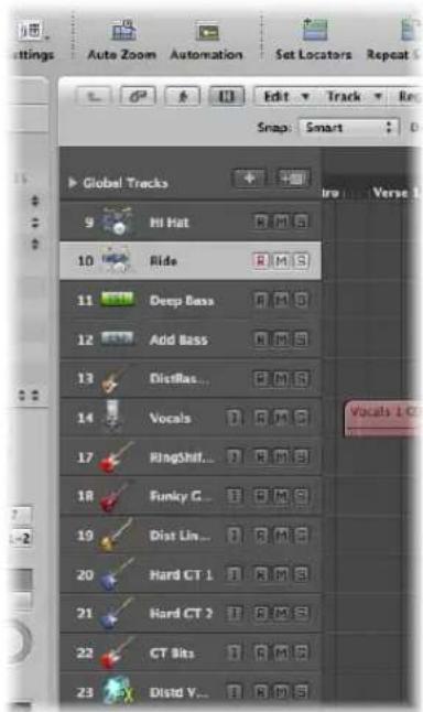 Auto Zoom Automation Set Locators Repeat Snap: Smart Global Tracks 9 Hi Hat R M S 10 Ride R M S 11 Deep Bass R M S 12 Add Bass R M S 13 DistFlas... R M S 14 Vocals R M S 17 RingShif... R M S 18 Funky C... R M S 19 Dist Lin... R M S 20 Hard CT 1 R M S 21 Hard CT 2 R M S 22 CT Bits R M S 23 Distd V... R M S