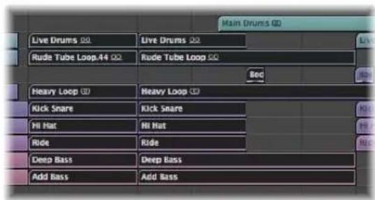 Main Drums Live Drums 20 Live Drums 22 Rude Tube Loop.44 21 Rude Tube Loop 22 Sec Heavy Loop 23 Heavy Loop 24 Kick Snare Kick Snare Hi Hat Hi Hat Ride Ride Deep Bass Deep Bass Add Bass Add Bass