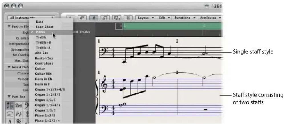 All Instruments Fusion Flow Bass Load Sheet Style Piano Quarting Interpretation Syntopation No Overlay Max, Dot Insert Def Chance Velocity Text Lyni Part Box Tob A Piano 1+2/3+4 Organ 1/3+4/5 Organ 1/3/5 Piano 1+2/3 Piano 1+2/3+4 Single staff style Staff style consisting of two staffs