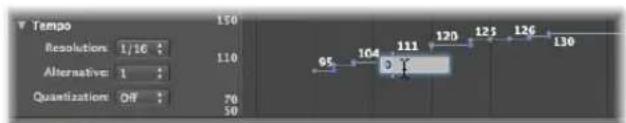 Tempo Resolution: 1,16 Alternative: 1 Quantization: OFF 150 110 95 104 111 120 125 126 130 50