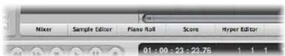 Mixer Sample Editor Piano Roll Score Hyper Editor 01:00:23:23.76 1 1 1
