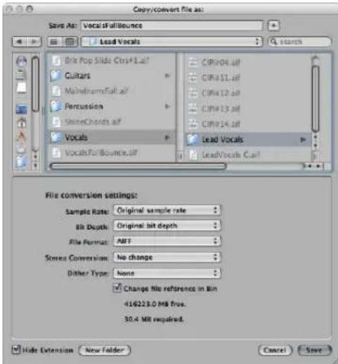 Copy/Convert File as: Save As: Vocal:Fallibounce Lead Vocals Brix Pop Slide Ctrl+1.tif Cuitars MaindrumsFall.tif Percussion ShineChords.tif Vocals VocalsFallibounce.tif CIP#04.tif CIP#11.tif CIP#12.tif CIP#13.tif CIP#14.tif Lead Vocals Lead Vocals Call File conversion settings: Sample Rate: Original sample rate Bit Depth: Original bit depth File Format: ABF Stress Conversion: No change Dither Type: None Change file reference in Bin 416223.0 MB free. 30.4 MB required. Hide Extension New Folder Cancel Save