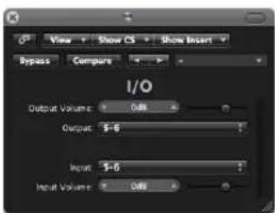 View Show CS Show Insert Bypass Compare I/O Output Volume: 0.00 Output: 5-6 Input: 5-6 Input Volume: 0.00
