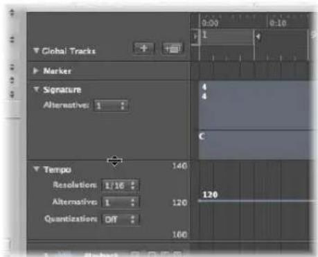 Global Tracks Marker Signature Alternative: 1 Tempo Resolution: 1/16 Alternative: 1 Quantization: 0T 140 120 100