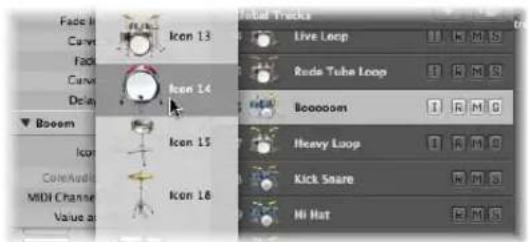 Fade In Canvas Fade Canvas Delay Boom Icon Circle MIDI Channe Value as Icon 13 Icon 14 Icon 15 Icon 16 Multi Tracks Live Loop Radio Tube Loop Boooosen Heavy Loop Kick Snare Hi Hat