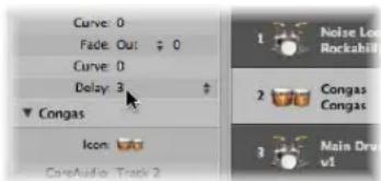 Curve: 0 Fade: Out: 0 Curve: 0 Delay: 3 Congas Icon CoreAudio: Track 2 1 Noise Lo Rockabil 2 Congas Congas 3 Main Dru v1