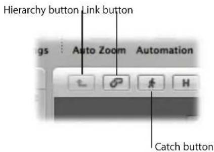 Hierarchy button Link button Auto Zoom Automation Catch button
