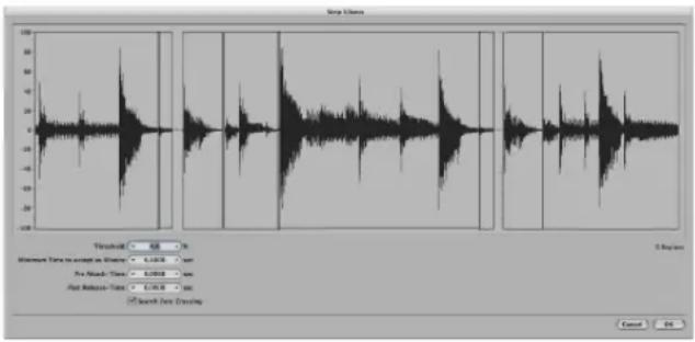 Audio Options Threshold 0.0000 in Minimum Time to accept as Audio: 0.0000 sec Pre-Music Time: 0.0000 sec Post Release Time: 0.0000 sec Search Data Cushing Cancel 0%