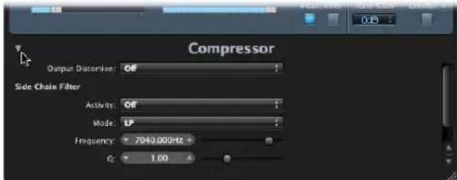 Compressor Output Distortion: Off Side Chain Filter Activity: Off Mode: LP Frequency: 7042.000Hz Q: 1.00