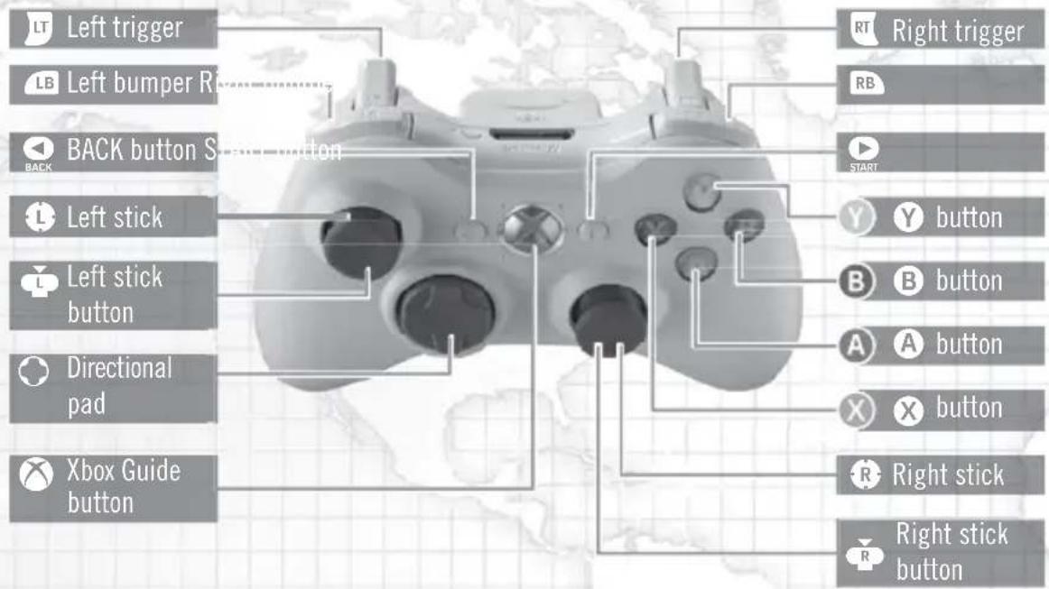 Left trigger Left bumper R BACK button S left stick left stick button Directional pad Xbox Guide button RT Right trigger RB START Y Y button B B button A A button X X button R Right stick R Right stick button