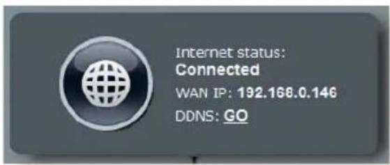 Internet status: Connected WAN IP: 192.168.0.146 DDNS: GO