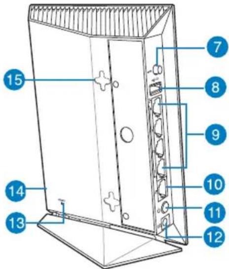 Technical diagram of a door with numbered labels pointing to different interior compartments or fixtures.