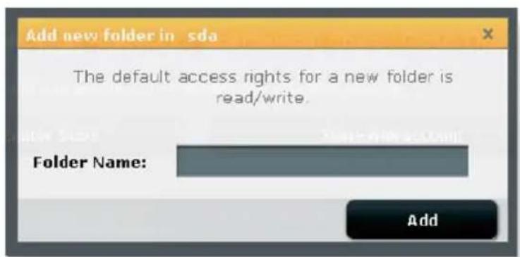 Add new folder in sda The default access rights for a new folder is read/write. Folder Name: Add