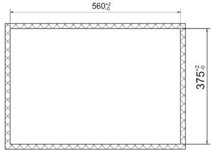 560⁺²₋₀ 375⁺²₋₀