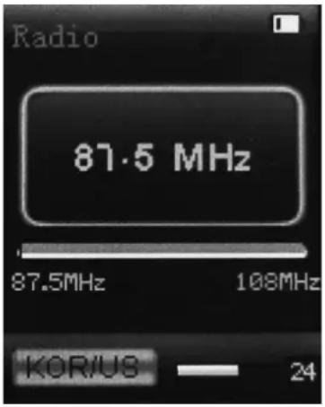 Radio 81.5 MHz 87.5MHz 108MHz KOR/US 24