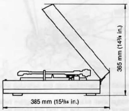 365 mm (14½ in.) 385 mm (15³/µs in.)