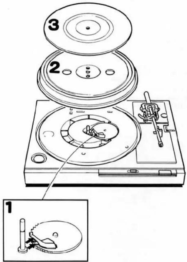 Diagram illustrating a sewing machine operation with labeled parts and a close-up of the base component.