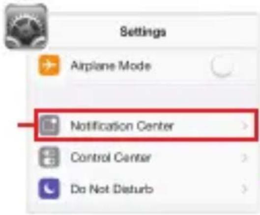 Settings Airplane Mode Notification Center Control Center Do Not Disturb