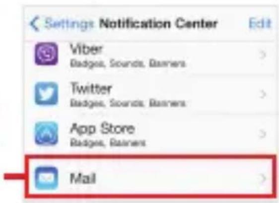 Settings Notification Center Edit Viber Badges, Sounds, Barriers Twitter Badges, Sounds, Barriers App Store Badges, Barriers Mail