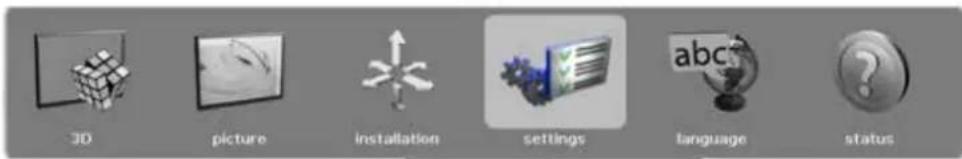 3D picture installation settings language status