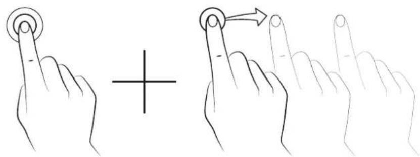 Illustration showing two finger icons with a plus sign, indicating correct and incorrect states of the digit 'O' (or similar) or incorrect.