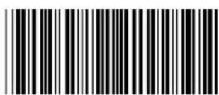 Black and white barcode image with vertical lines and a central dot