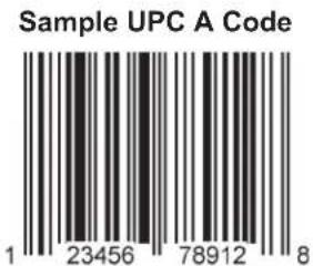 Sample UPC A Code 1 23456 78912 8