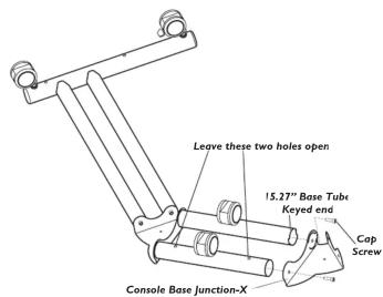 Leave these two holes open 15.27" Base Tube Keyed end Cap Screw Console Base Junction-X