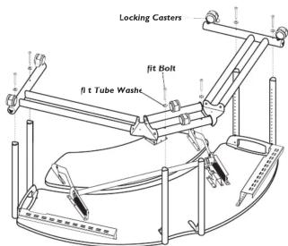 Locking Casters fit Bolt fl t Tube Wash